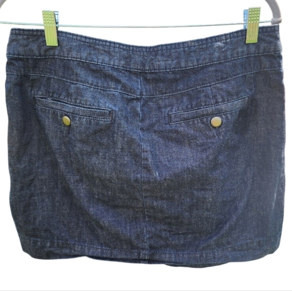 Women’s Gap Blue Dark Wash Gap 1969 Denim Pleated Front Mini Skirt Size 8 Preppy - Picture 6 of 6
